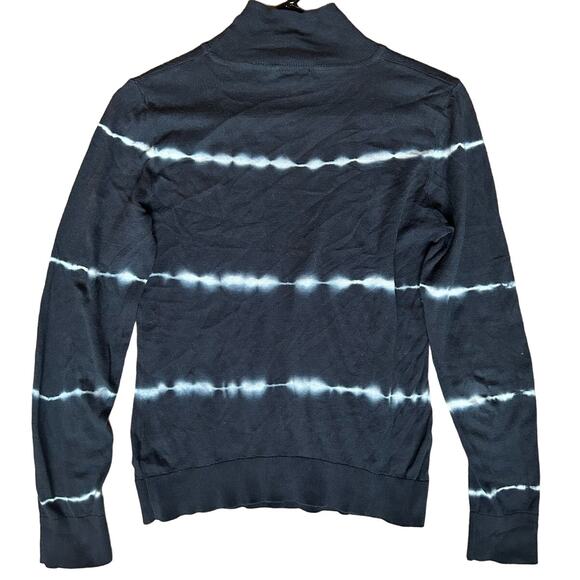 Rails Blouse Top Iris Tie Dye Mock Neck Knit‎ Midnight White Size Small - Picture 4 of 7